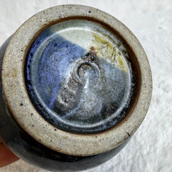 Artisan Handcrafted Pottery Stoneware Multicolor Artist Studio Vase - Picture 3 of 7